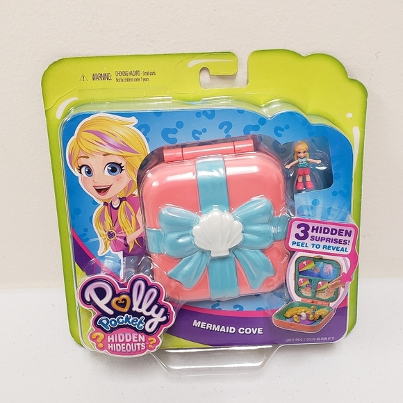 Mattel Polly Pocket Mermaid Cove Hidden Hideouts 2018 Compact Toy - Picture 1 of 5